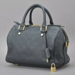 Louis Vuitton Speedy Bandouliere handbag Empreinte leather Navy Blue bag hh